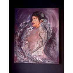 Painting " Feather kiss " 100*80 cm